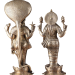 Exquisite Brass Vishnu & Lakshmi Divine Pair | 17.5" x 7" x 5" (44.45 x 18 x 12.5 cm) | 13 kg Premium Sacred Art | Supreme Blessing Murti